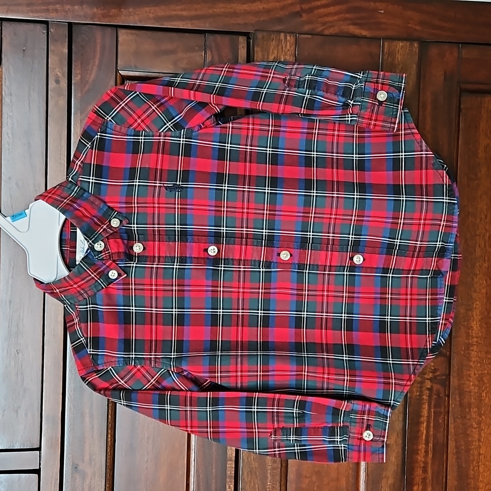 Plaid Button-Down Polo